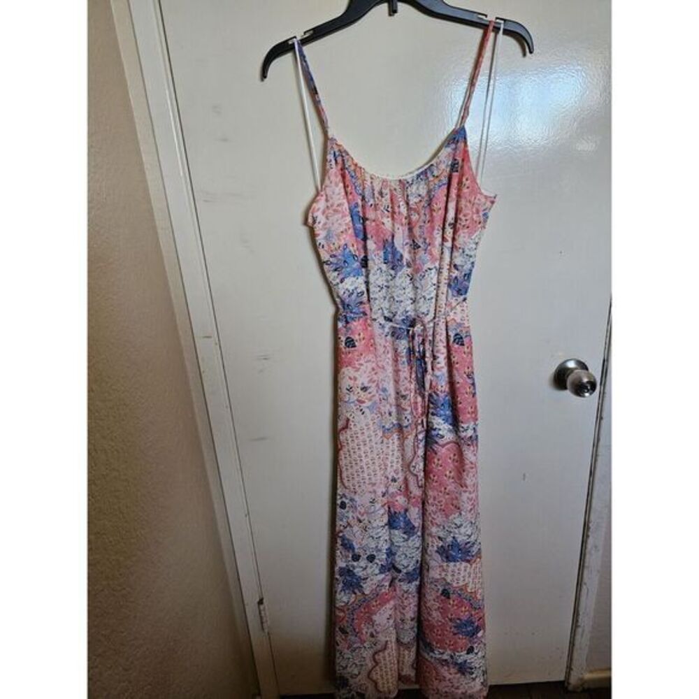 Sam Edelman Spaghetti‎ Strap Ruched Tie Waist Chiffon Dress Size XL